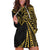 Hawaii And Philippines Hoodie Dress Kanaka Maoli With Tribal Sun Together Gold