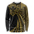 Hawaii And Philippines Long Sleeve Shirt Kanaka Maoli With Tribal Sun Together Gold