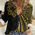 Hawaii And Philippines Women Casual Shirt Kanaka Maoli With Tribal Sun Together Gold