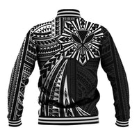 Hawaii And Philippines Baseball Jacket Kanaka Maoli With Tribal Sun Together Black LT05 - Polynesian Pride