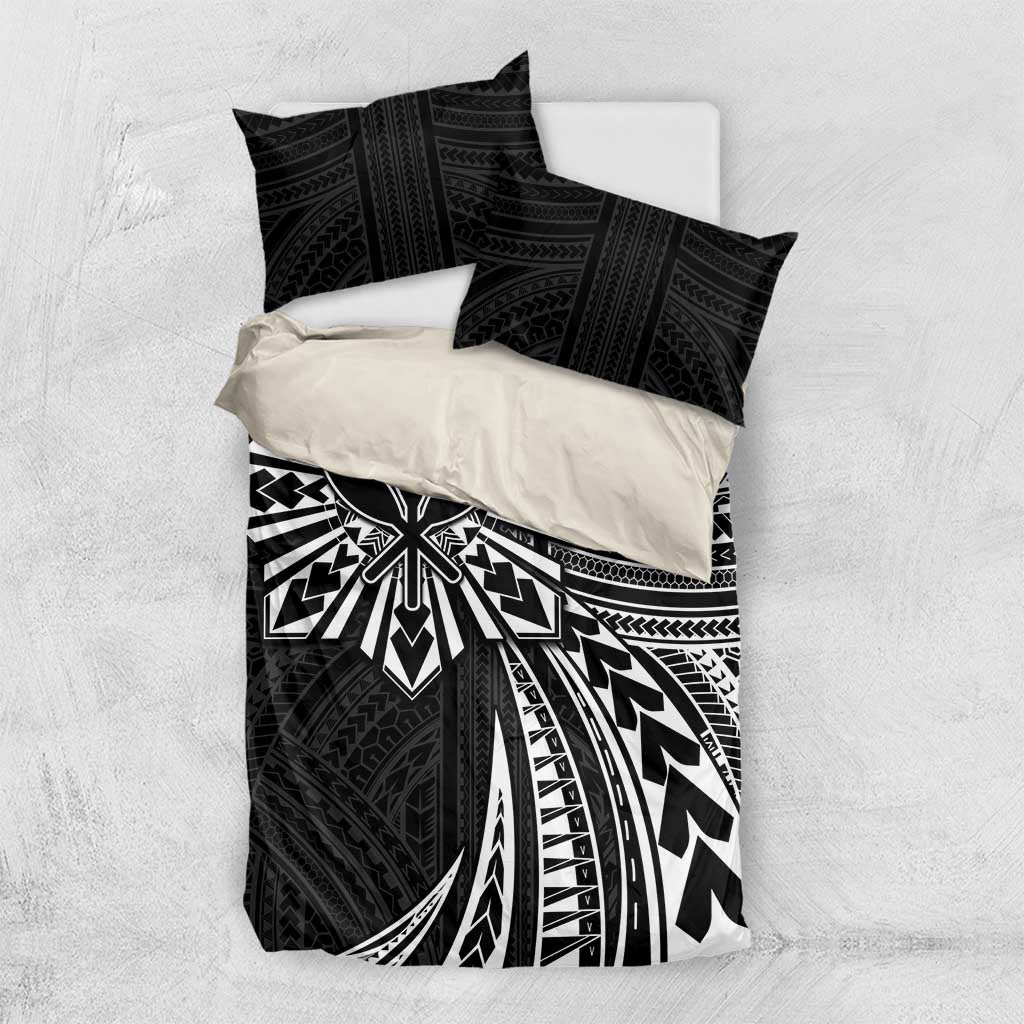 Hawaii And Philippines Bedding Set Kanaka Maoli With Tribal Sun Together Black LT05 US Twin 172cm x 218cm Black - Polynesian Pride