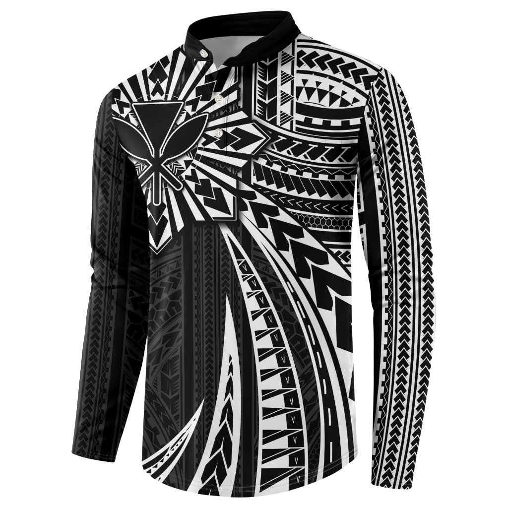 Hawaii And Philippines Button Sweatshirt Kanaka Maoli With Tribal Sun Together Black LT05 - Polynesian Pride