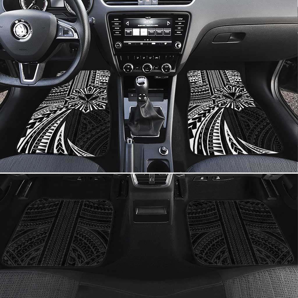 Hawaii And Philippines Car Mats Kanaka Maoli With Tribal Sun Together Black LT05 Set 4pcs Black - Polynesian Pride