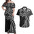 Hawaii And Philippines Couples Matching Off Shoulder Maxi Dress and Hawaiian Shirt Kanaka Maoli With Tribal Sun Together Black