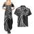 Hawaii And Philippines Couples Matching Summer Maxi Dress and Hawaiian Shirt Kanaka Maoli With Tribal Sun Together Black