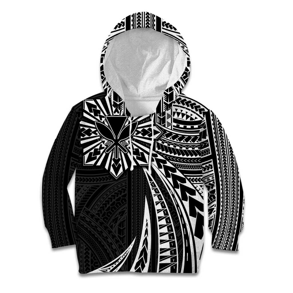 Hawaii And Philippines Kid Hoodie Kanaka Maoli With Tribal Sun Together Black