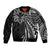 Hawaii And Philippines Sleeve Zip Bomber Jacket Kanaka Maoli With Tribal Sun Together Black