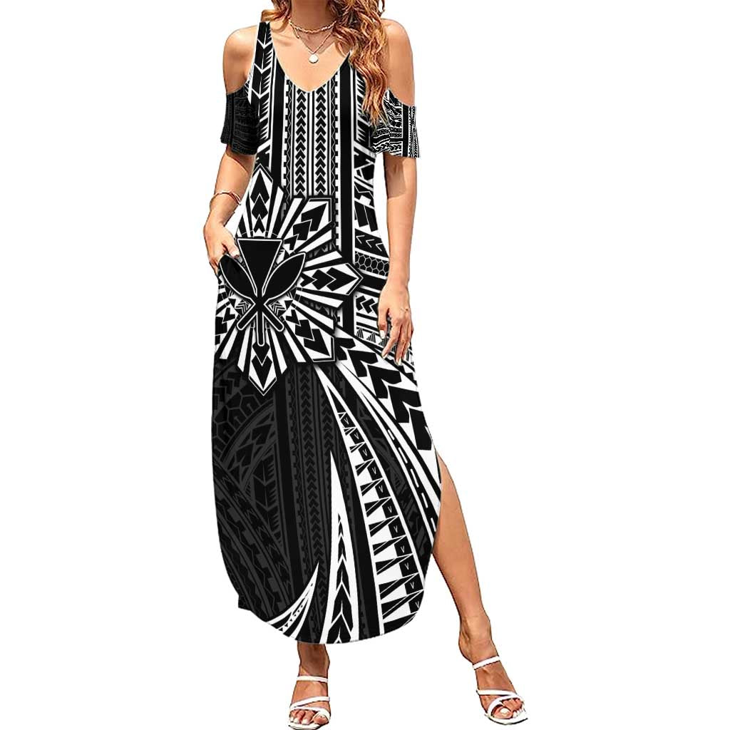 Hawaii And Philippines Summer Maxi Dress Kanaka Maoli With Tribal Sun Together Black LT05 Women Black - Polynesian Pride