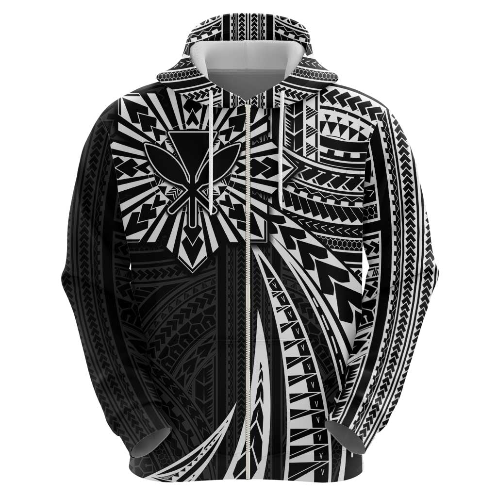 Hawaii And Philippines Zip Hoodie Kanaka Maoli With Tribal Sun Together Black LT05 - Polynesian Pride