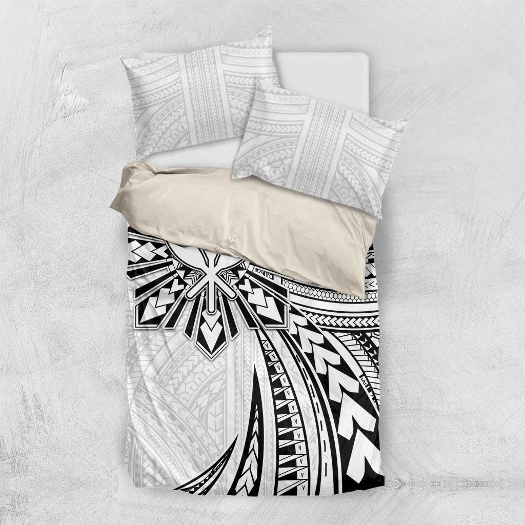 Hawaii And Philippines Bedding Set Kanaka Maoli With Tribal Sun Together White LT05 US Twin 172cm x 218cm White - Polynesian Pride
