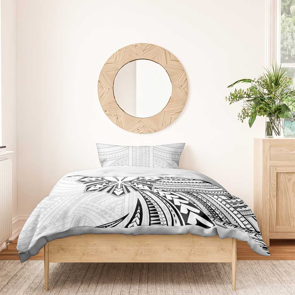 Hawaii And Philippines Bedding Set Kanaka Maoli With Tribal Sun Together White LT05 - Polynesian Pride
