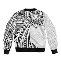 Hawaii And Philippines Bomber Jacket Kanaka Maoli With Tribal Sun Together White LT05 - Polynesian Pride
