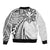 Hawaii And Philippines Bomber Jacket Kanaka Maoli With Tribal Sun Together White