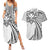 Hawaii And Philippines Couples Matching Summer Maxi Dress and Hawaiian Shirt Kanaka Maoli With Tribal Sun Together White