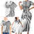 Hawaii And Philippines Family Matching Short Sleeve Bodycon Dress and Hawaiian Shirt Kanaka Maoli With Tribal Sun Together White