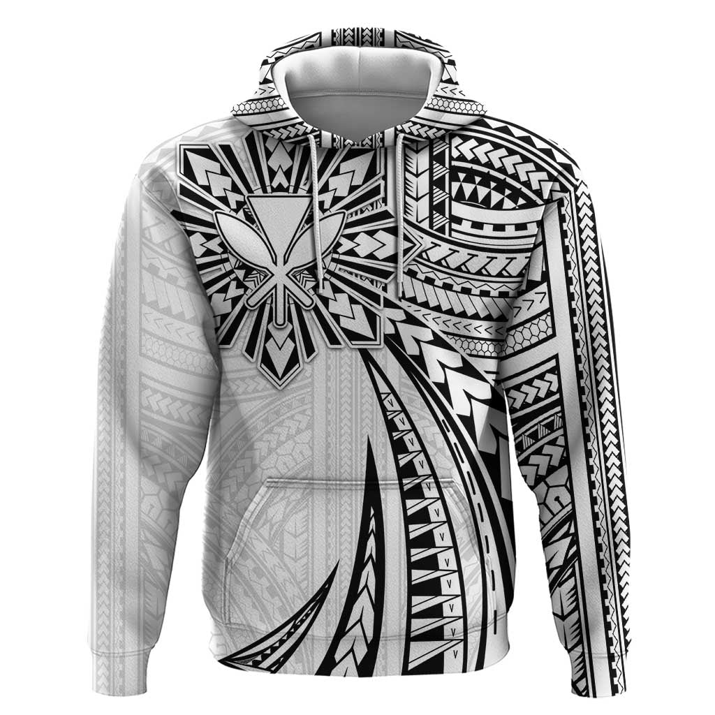 Hawaii And Philippines Hoodie Kanaka Maoli With Tribal Sun Together White LT05 Pullover Hoodie White - Polynesian Pride