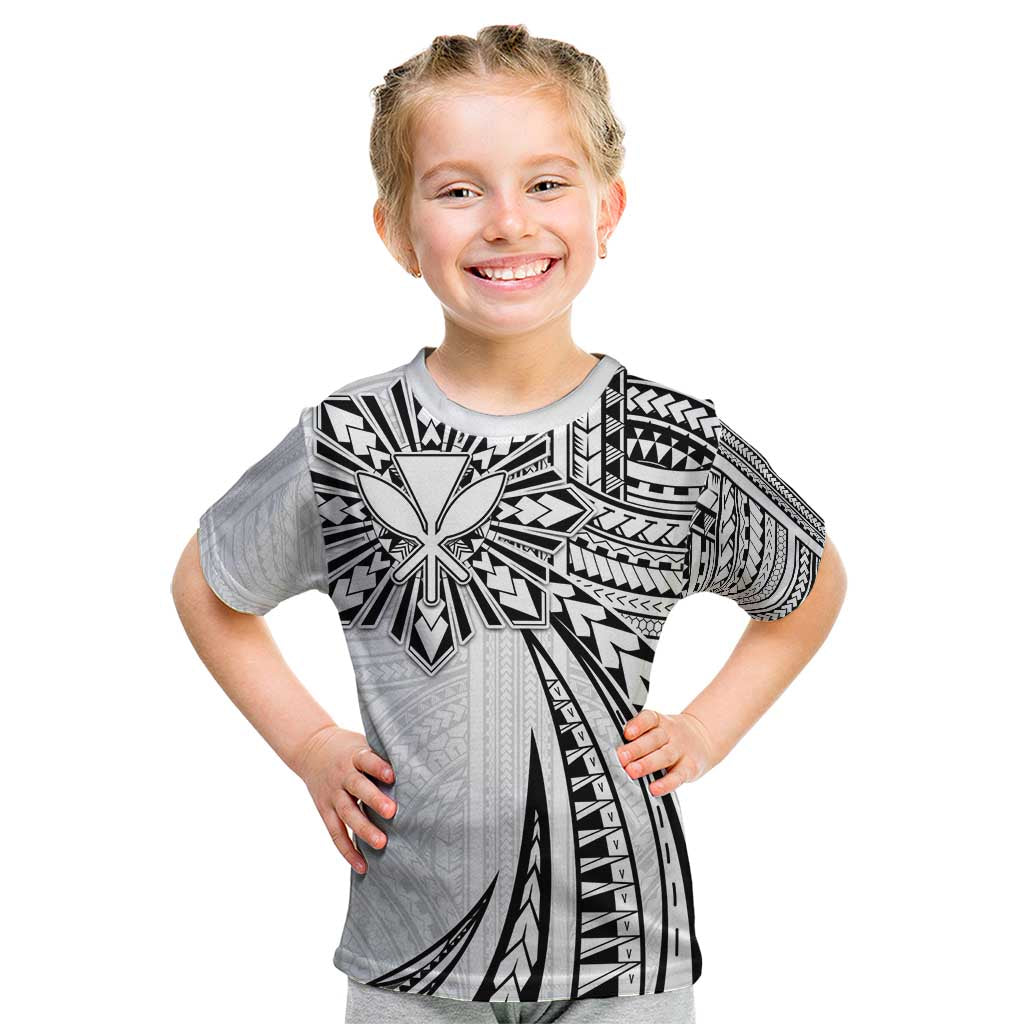 Hawaii And Philippines Kid T Shirt Kanaka Maoli With Tribal Sun Together White LT05 White - Polynesian Pride