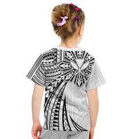 Hawaii And Philippines Kid T Shirt Kanaka Maoli With Tribal Sun Together White LT05 - Polynesian Pride