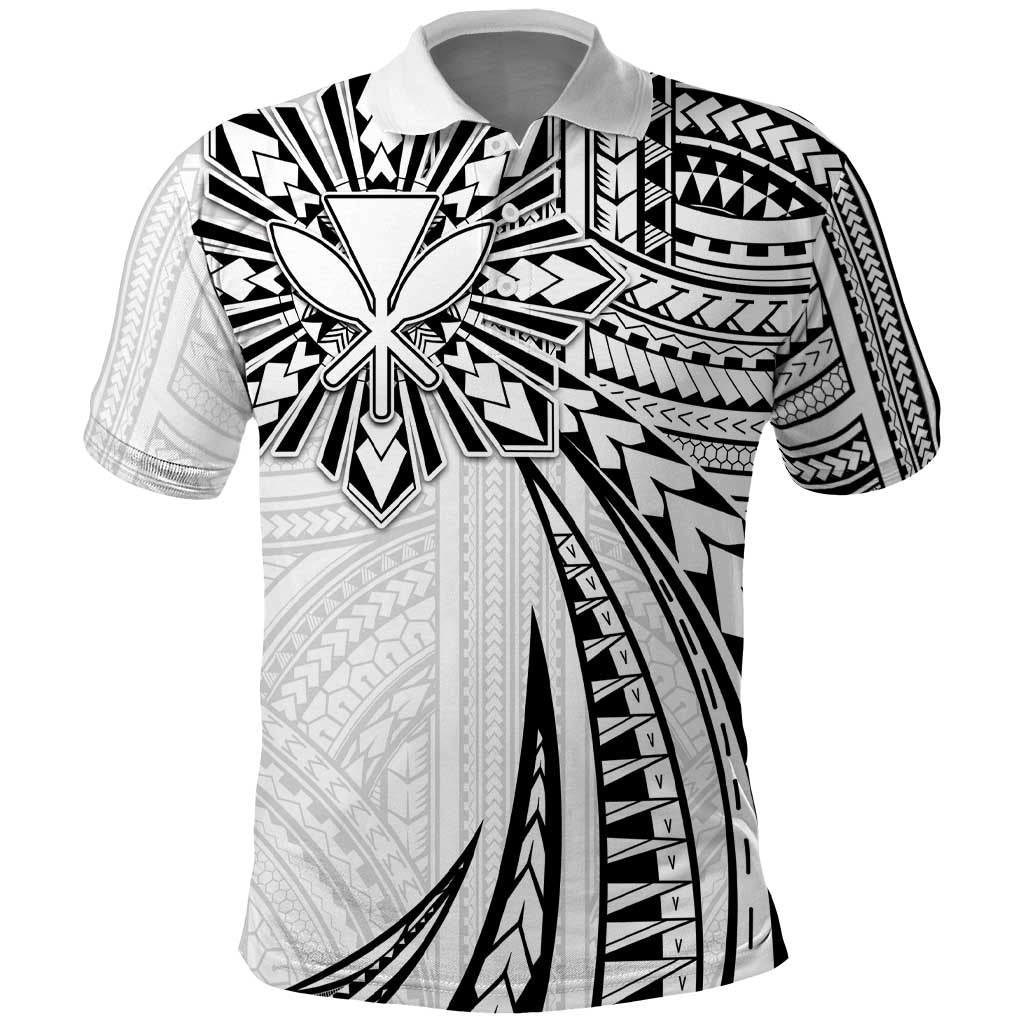 Hawaii And Philippines Polo Shirt Kanaka Maoli With Tribal Sun Together White LT05 White - Polynesian Pride