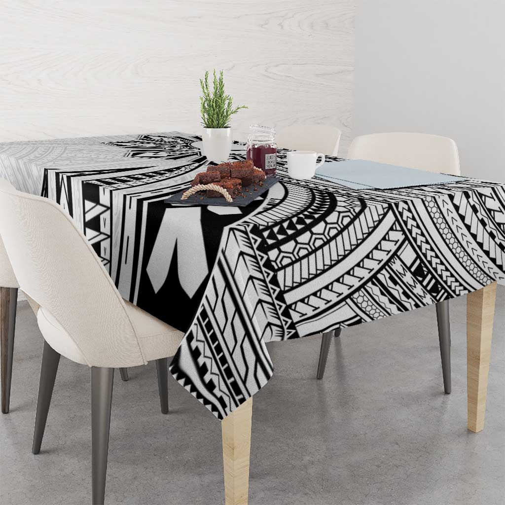Hawaii And Philippines Tablecloth Kanaka Maoli With Tribal Sun Together White LT05 - Polynesian Pride