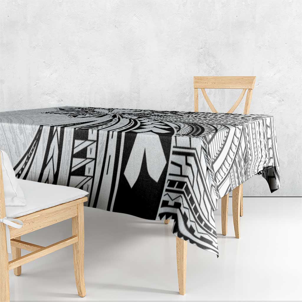 Hawaii And Philippines Tablecloth Kanaka Maoli With Tribal Sun Together White LT05 - Polynesian Pride