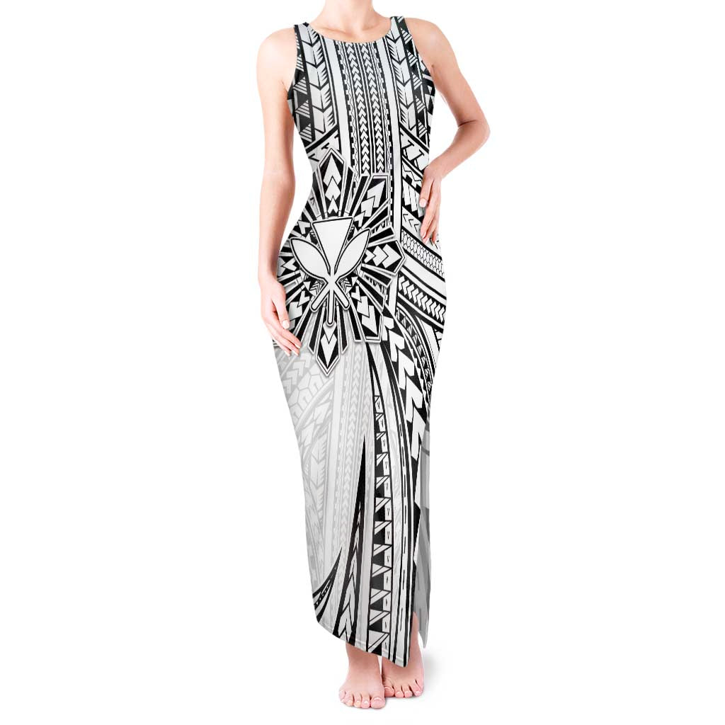 Hawaii And Philippines Tank Maxi Dress Kanaka Maoli With Tribal Sun Together White