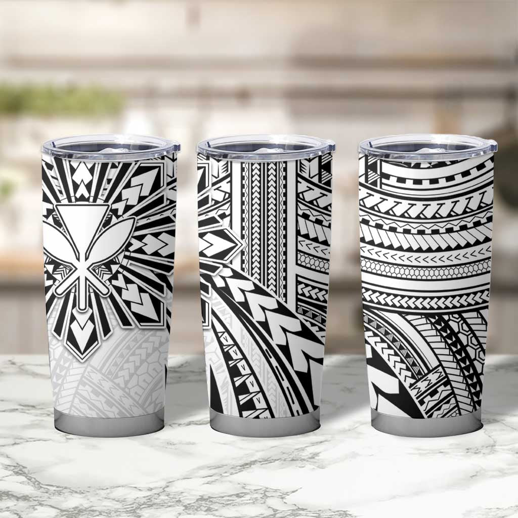 Hawaii And Philippines Tumbler Cup Kanaka Maoli With Tribal Sun Together White LT05 - Polynesian Pride