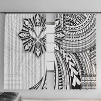 Hawaii And Philippines Window Curtain Kanaka Maoli With Tribal Sun Together White LT05 With Hooks White - Polynesian Pride