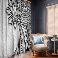 Hawaii And Philippines Window Curtain Kanaka Maoli With Tribal Sun Together White LT05 - Polynesian Pride