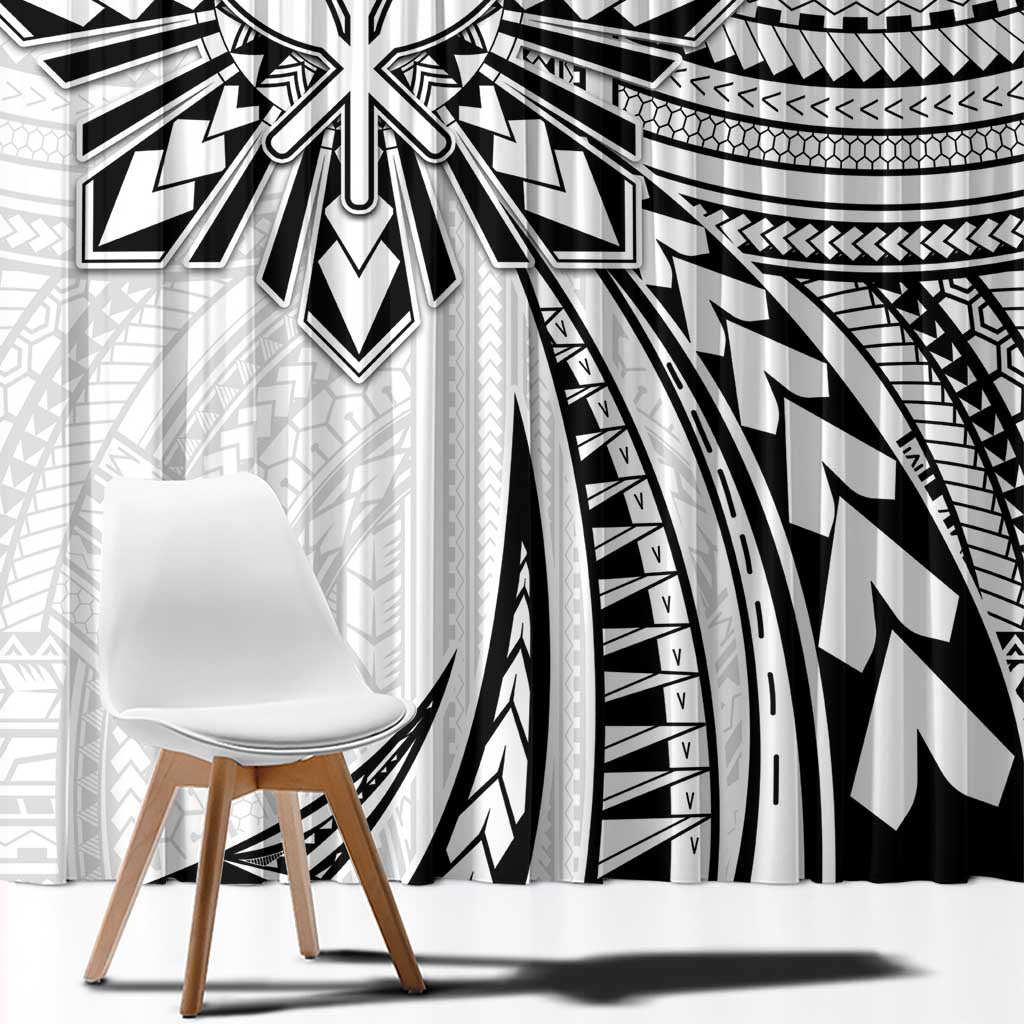 Hawaii And Philippines Window Curtain Kanaka Maoli With Tribal Sun Together White LT05 - Polynesian Pride