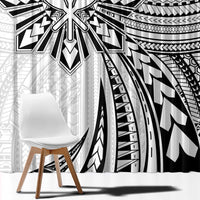 Hawaii And Philippines Window Curtain Kanaka Maoli With Tribal Sun Together White LT05 - Polynesian Pride