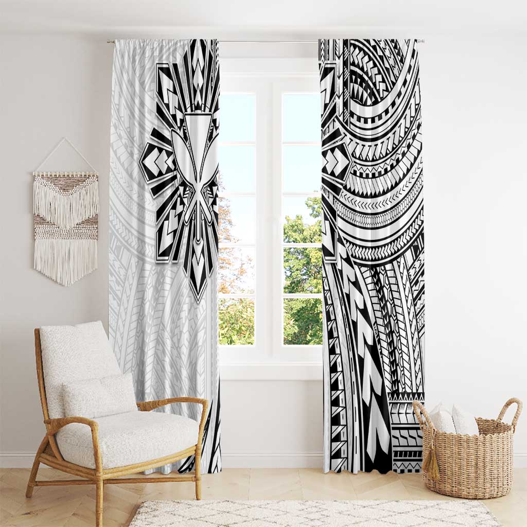 Hawaii And Philippines Window Curtain Kanaka Maoli With Tribal Sun Together White LT05 - Polynesian Pride