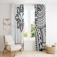 Hawaii And Philippines Window Curtain Kanaka Maoli With Tribal Sun Together White LT05 - Polynesian Pride