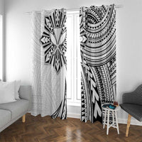 Hawaii And Philippines Window Curtain Kanaka Maoli With Tribal Sun Together White LT05 With Grommets White - Polynesian Pride