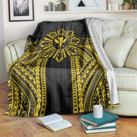 Hawaii And Philippines Together Blanket Polynesian Pattern With Filipino Barong Gold LT05 Gold - Polynesian Pride