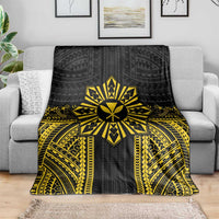 Hawaii And Philippines Together Blanket Polynesian Pattern With Filipino Barong Gold LT05 - Polynesian Pride
