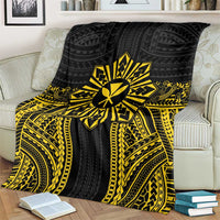 Hawaii And Philippines Together Blanket Polynesian Pattern With Filipino Barong Gold LT05 - Polynesian Pride