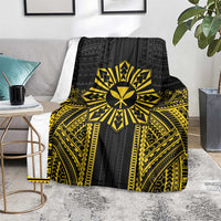 Hawaii And Philippines Together Blanket Polynesian Pattern With Filipino Barong Gold LT05 - Polynesian Pride