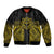 Hawaii And Philippines Together Bomber Jacket Polynesian Pattern With Filipino Barong Gold