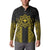 Hawaii And Philippines Together Button Sweatshirt Polynesian Pattern With Filipino Barong Gold