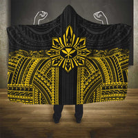 Hawaii And Philippines Together Hooded Blanket Polynesian Pattern With Filipino Barong Gold LT05 - Polynesian Pride