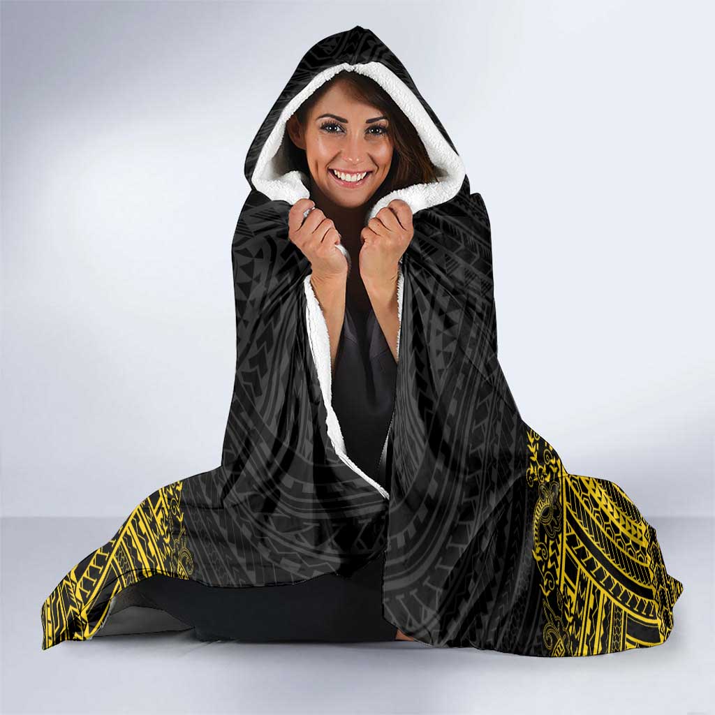 Hawaii And Philippines Together Hooded Blanket Polynesian Pattern With Filipino Barong Gold LT05 - Polynesian Pride