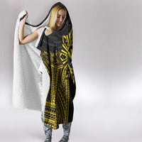 Hawaii And Philippines Together Hooded Blanket Polynesian Pattern With Filipino Barong Gold LT05 - Polynesian Pride