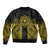 Hawaii And Philippines Together Sleeve Zip Bomber Jacket Polynesian Pattern With Filipino Barong Gold