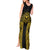 Hawaii And Philippines Together Tank Maxi Dress Polynesian Pattern With Filipino Barong Gold