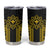 Hawaii And Philippines Together Tumbler Cup Polynesian Pattern With Filipino Barong Gold