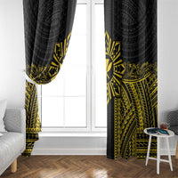 Hawaii And Philippines Together Window Curtain Polynesian Pattern With Filipino Barong Gold LT05 - Polynesian Pride