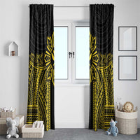 Hawaii And Philippines Together Window Curtain Polynesian Pattern With Filipino Barong Gold LT05 - Polynesian Pride