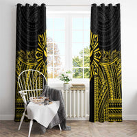 Hawaii And Philippines Together Window Curtain Polynesian Pattern With Filipino Barong Gold LT05 - Polynesian Pride