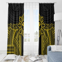 Hawaii And Philippines Together Window Curtain Polynesian Pattern With Filipino Barong Gold LT05 - Polynesian Pride